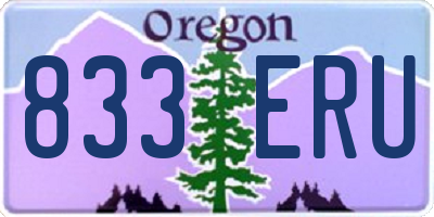 OR license plate 833ERU