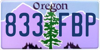 OR license plate 833FBP