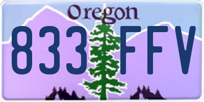 OR license plate 833FFV