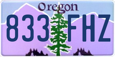 OR license plate 833FHZ