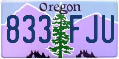 OR license plate 833FJU