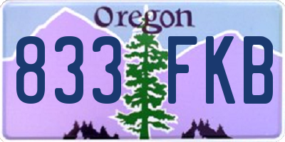 OR license plate 833FKB