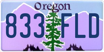 OR license plate 833FLD