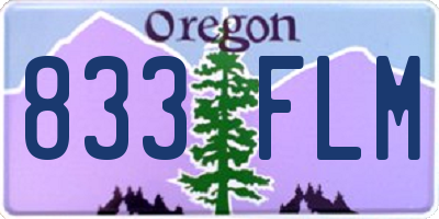 OR license plate 833FLM