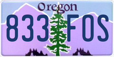 OR license plate 833FOS