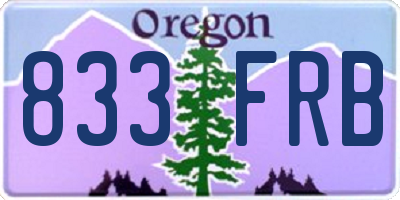OR license plate 833FRB