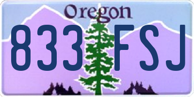 OR license plate 833FSJ
