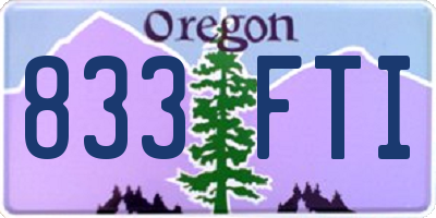 OR license plate 833FTI