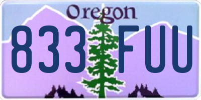 OR license plate 833FUU