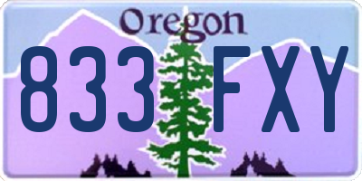 OR license plate 833FXY