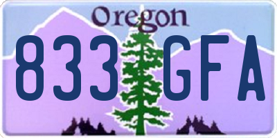 OR license plate 833GFA