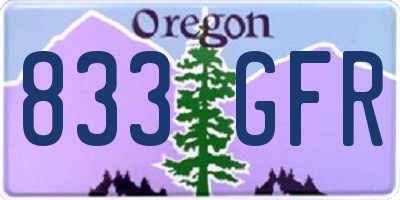 OR license plate 833GFR