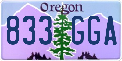 OR license plate 833GGA
