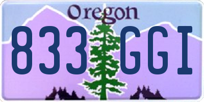 OR license plate 833GGI