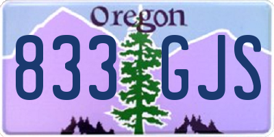 OR license plate 833GJS