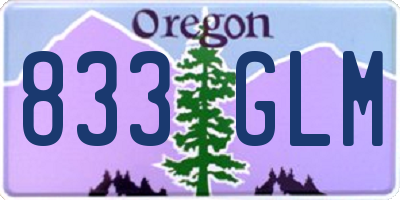OR license plate 833GLM