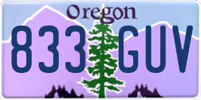OR license plate 833GUV