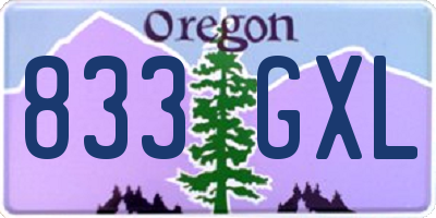 OR license plate 833GXL