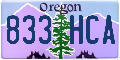 OR license plate 833HCA