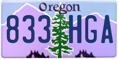 OR license plate 833HGA