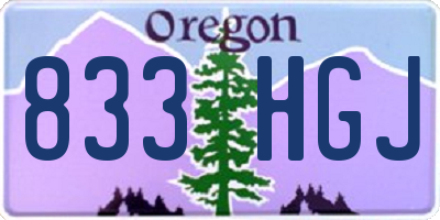 OR license plate 833HGJ