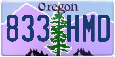 OR license plate 833HMD