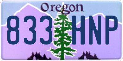 OR license plate 833HNP