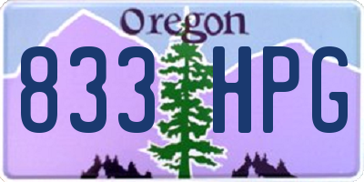 OR license plate 833HPG