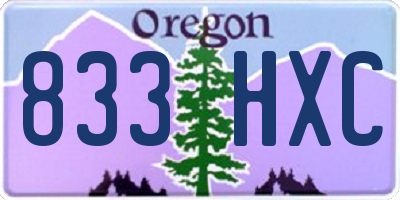 OR license plate 833HXC