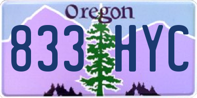 OR license plate 833HYC