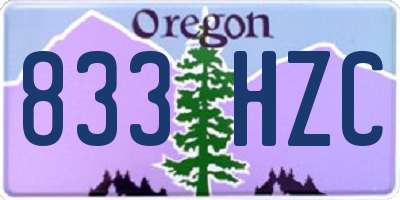 OR license plate 833HZC