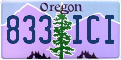 OR license plate 833ICI