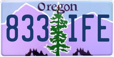 OR license plate 833IFE