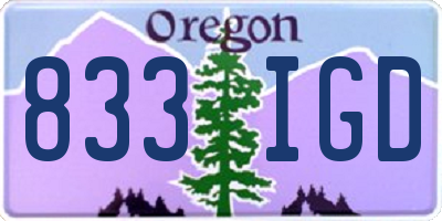 OR license plate 833IGD