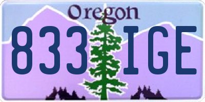 OR license plate 833IGE