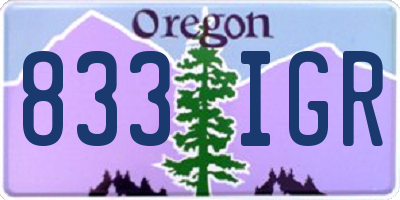 OR license plate 833IGR