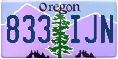 OR license plate 833IJN