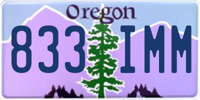 OR license plate 833IMM