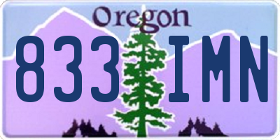 OR license plate 833IMN