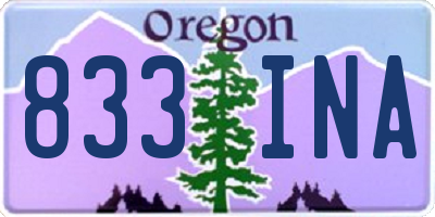 OR license plate 833INA