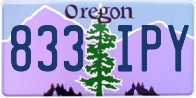 OR license plate 833IPY