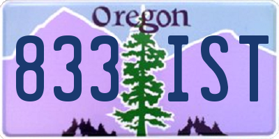 OR license plate 833IST