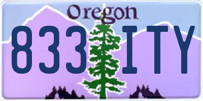 OR license plate 833ITY