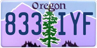 OR license plate 833IYF