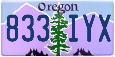 OR license plate 833IYX
