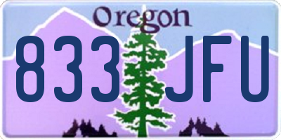 OR license plate 833JFU