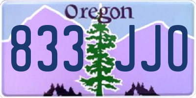 OR license plate 833JJO