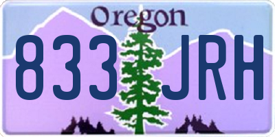 OR license plate 833JRH