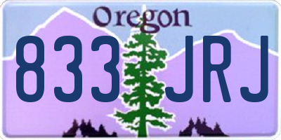 OR license plate 833JRJ