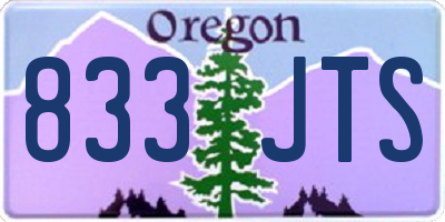 OR license plate 833JTS